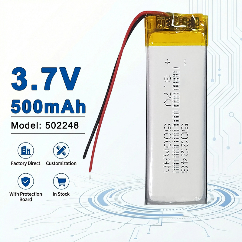 Electronics And Gadgets Ce - แบตเตอรี่ลิเธียมโพลิเมอร์น้ำหนักเบา 502248 3.7V 500mAh เหมาะสำหรับอุปกรณ์เสียงพกพาและเครื่องมืออิเล็กทรอนิกส์ขนาดเล็ก 502530