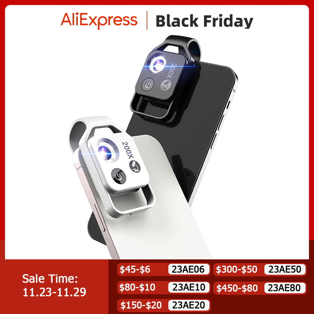 Digital Magnifier Reading - APEXEL 200X เลนส์กล้องจุลทรรศน์ดิจิตอลพร้อม CPL ไฟ LED