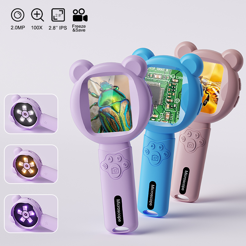Digital Magnifier Reading - แว่นขยายดิจิตอลสำหรับเด็ก หน้าจอ 2.8 นิ้ว กล้องจุลทรรศน์วิดีโอแบบพกพา 2.0MP