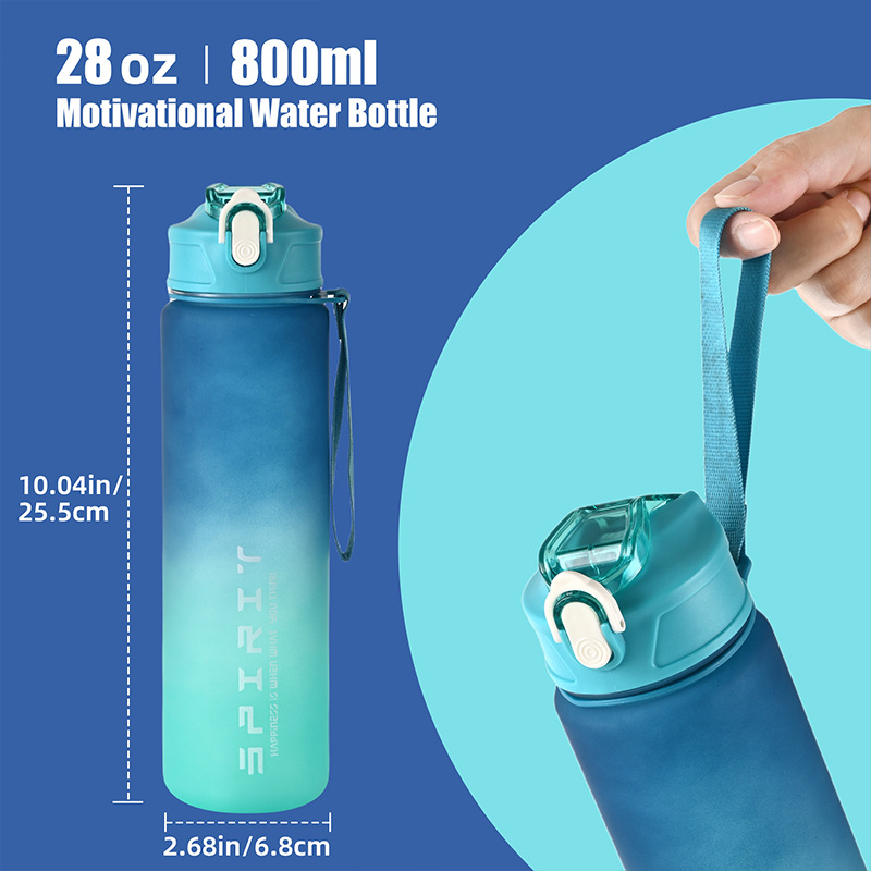 1PCS ขายร้อน 750ML ขวดน้ํากีฬา - Smart Water Bottle Tracker บทวิจารณ์และราคา