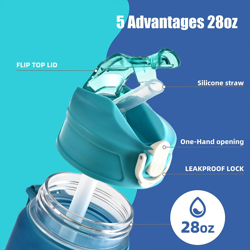 1PCS ขายร้อน 750ML ขวดน้ํากีฬา - Smart Water Bottle Tracker บทวิจารณ์และราคา